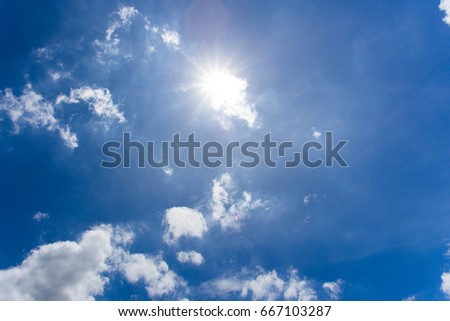 Sky and clouds with Sun light