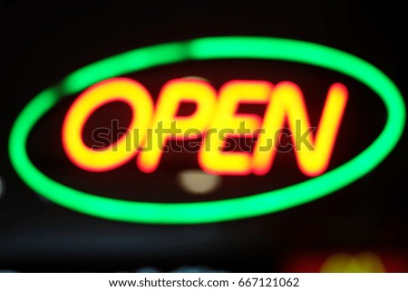 OPEN wording neon light
