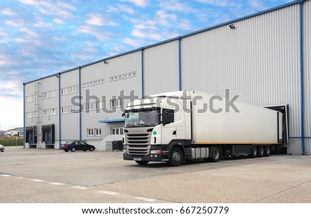 Truck in warehouse
