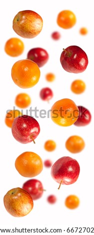 Apples and oranges shot to enhance depth of view using blur