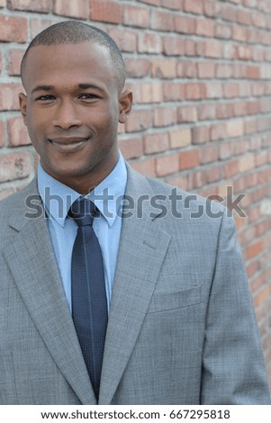 Successful African American businessman smiling