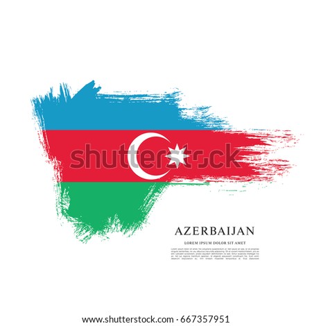 Flag of Azerbaijan, brush stroke background