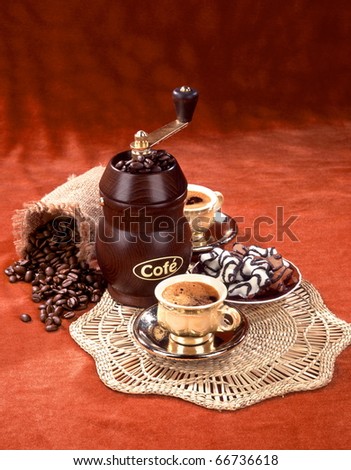 Photographing of various compositions and still-lifes on a theme of the use of tea and coffee in various vital situations
