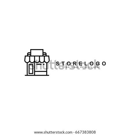 Store Logo Design Template . Vector Symbol in Outline Style . For your online shop logo or symbol .