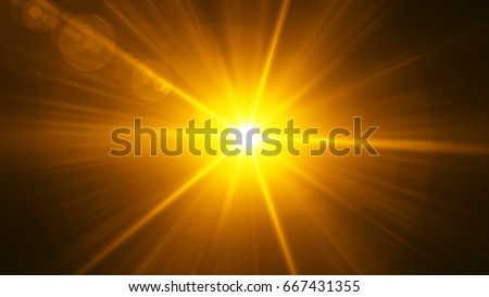 Realistic Lens Flare ,Sun Flare on black background object design.