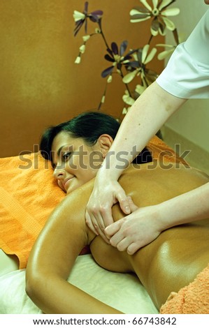 Photo of woman during massage.