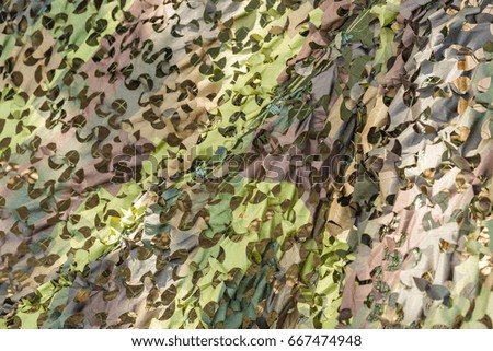 Camouflage mesh hidden military objects, (camouflage)