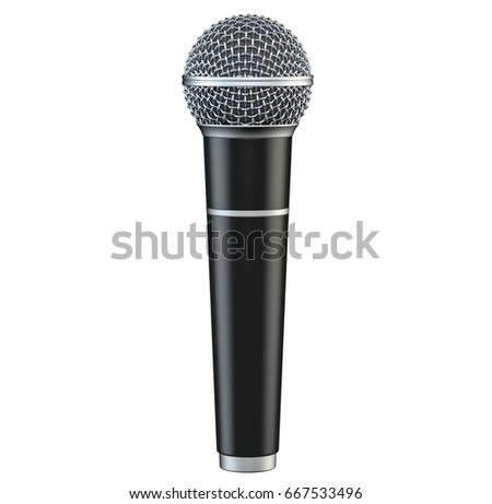 Microphone isolated on white background 3D render.