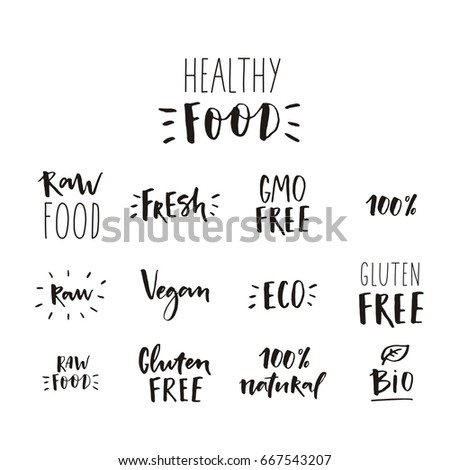 Healthy food lettering