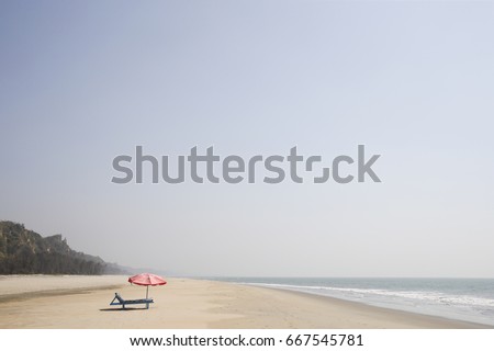 Beauty of Cox's Bazar sea beach. World's longest sea beach at Cox's Bazar, Bangladesh.