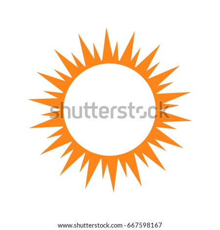 Isolated silhouette of the sun, Vector illustration