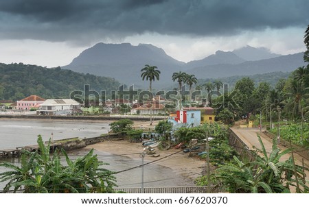 Santo Antonio, capital of Principe Island, Sao Tome and Principe, Africa Royalty-Free Stock Photo #667620370