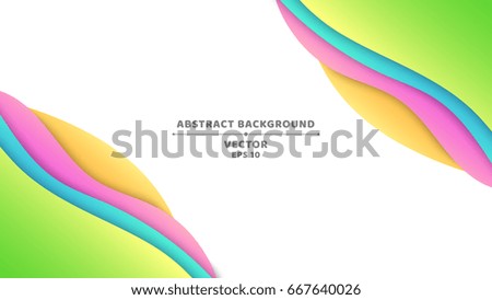 Abstract background. Template for your projects. Multicolored paper waves isolated on white background. Vector illustration