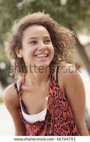Beautiful young teenager smiling
