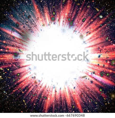 Colorful abstract starburst. Radial background with intense glowing sparkles and stars "The elements of this image furnished by NASA"
