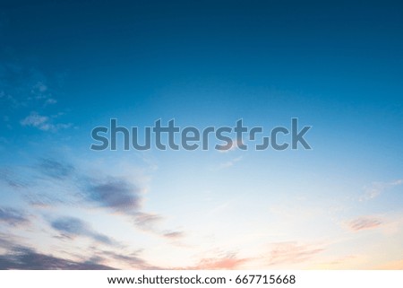 Colorful of evening sky during sunset, Dramatic twilight sky with clouds use for sky background.
