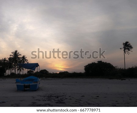 Sunset on a lonely beach