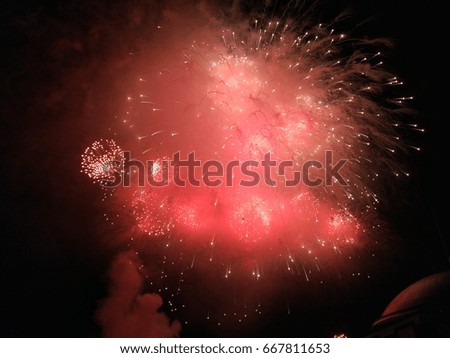 Victory Firework in Moscow, Russia, year 2017