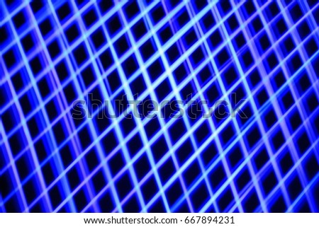 Abstract blue neon light on long exposure shot.