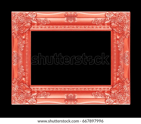 red picture frame isoleted on black background