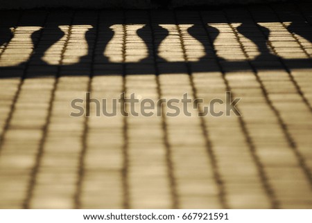 Balusters in the sunset light