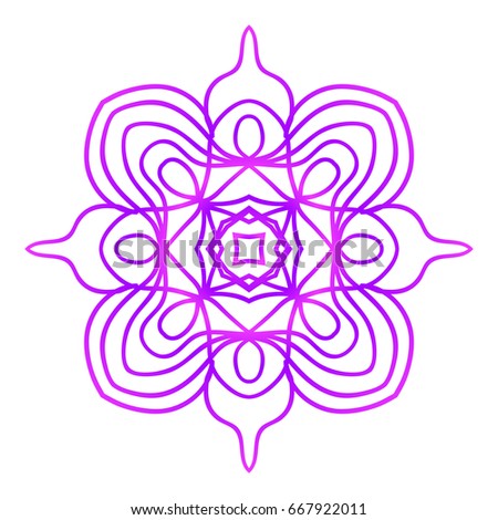 Mandala. Vector illustration. Ethnic Circle Ornament. Purple color. for coloring book, greeting card, invitation, tattoo.