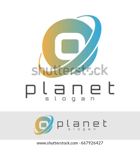planet initial Letter O Logo design