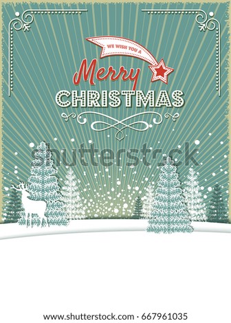 magic christmas background with swirls and vintage frames