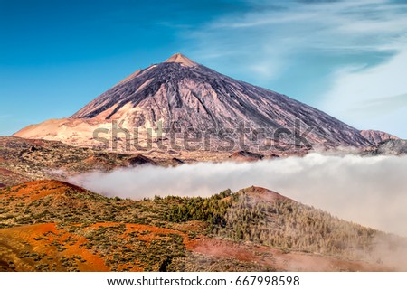 Mt Teide a volanoe in tennerife Royalty-Free Stock Photo #667998598