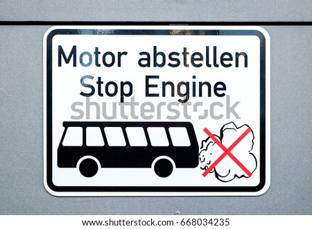 stop engine sign in germany