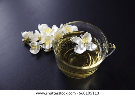 Jasmine tea and flowers.