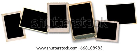 real six blank old pictures, clipping path for the inside, vintage frame 