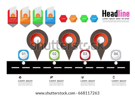 business timeline , organization ,road map infographic, Design template,  Vector Illustration