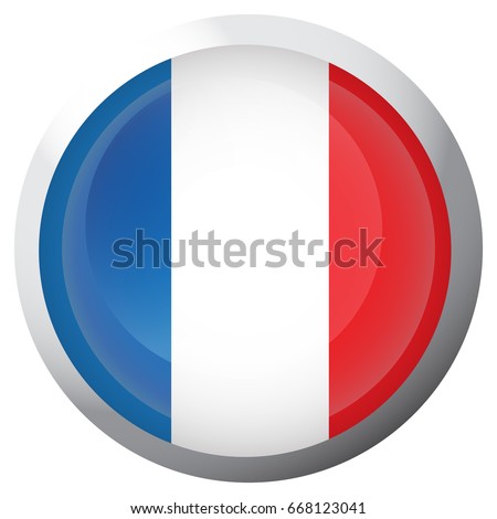 Isolated flag of France on a button, Vector illustration