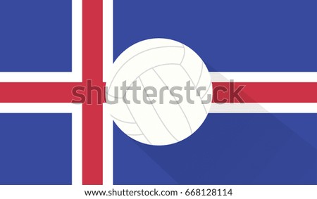 volley ball on iceland flag background