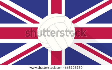 volley ball on england flag background