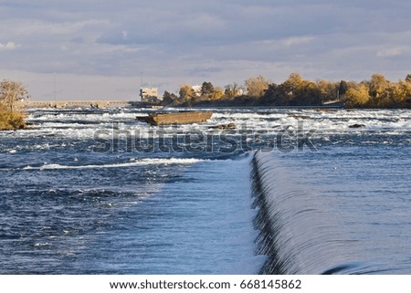 Beautiful background with amazing powerful Niagara river