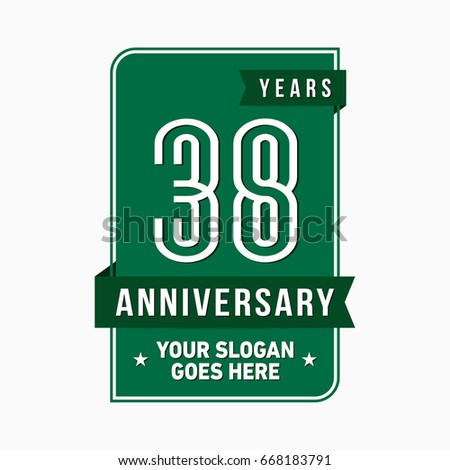 38 years anniversary design template. Vector and illustration.