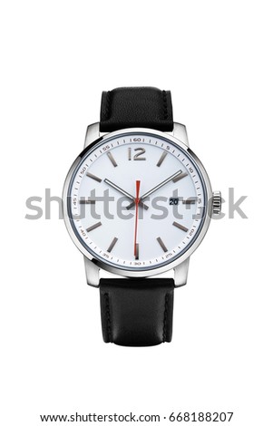 business man watch in white background