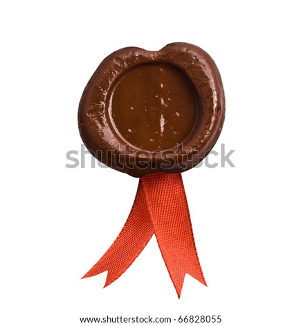 sealing wax with ribbons. isolated on white