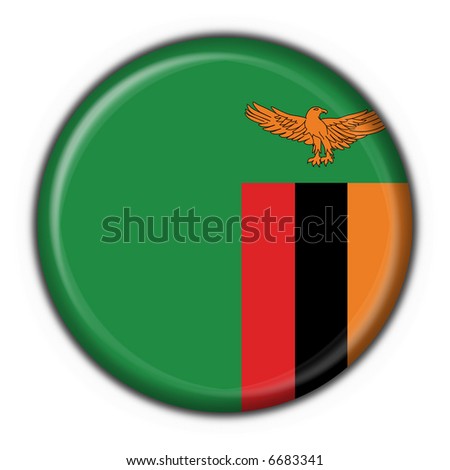 Zambia button flag round shape