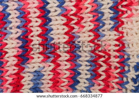 Close-up of knitting project