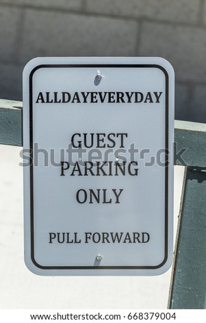 Guest parking only sign
