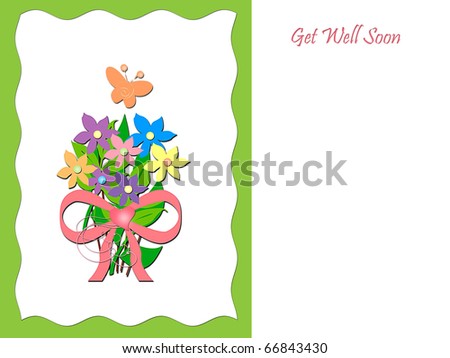 Bouquet of Flowers - Get Well Soon - Text Space