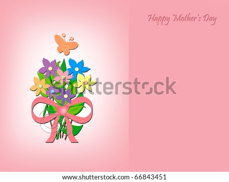 Bouquet of Flowers - Happy Mother's Day - Text Space