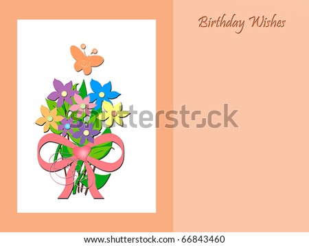 Bouquet of Flowers - Birthday Wishes - Text Space