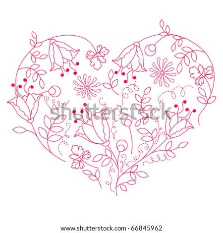 Floral heart. Raster version. Vector version is in my gallery.