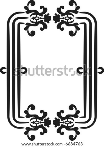 Abstract floral frame element. No Gradients, one color.
