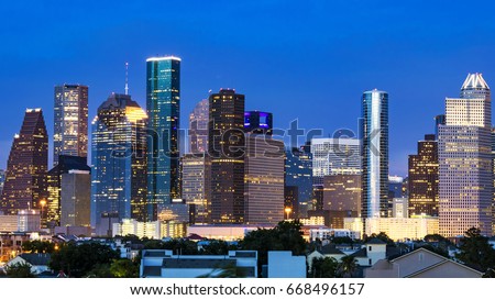 Houston Skyline just after sunset