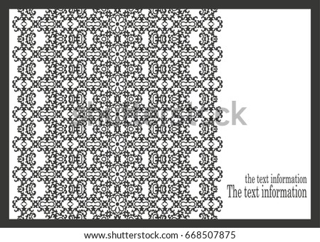 Vector background for holiday, wedding invitation with laser cut pattern. It is also suitable for advertisement, walls, home, shop equipment design. Eastern, ethnic style is easily editable